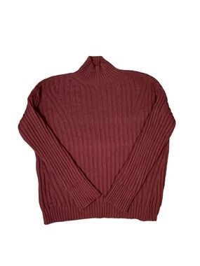 Massimo Dutti Men’s Wool Cashmere Mock neck Sweater Medium Ribbed Classic